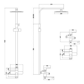 Душевая стойка Melana Cubo MELANA-610207 сатин